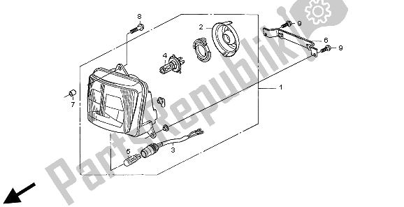 All parts for the Headlight (eu) of the Honda CB 500S 1999