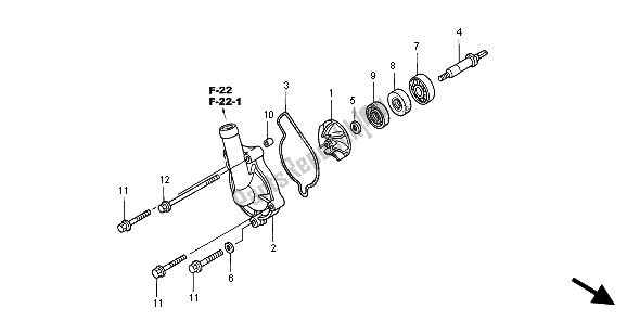 Todas las partes para Bomba De Agua de Honda CRF 450R 2004