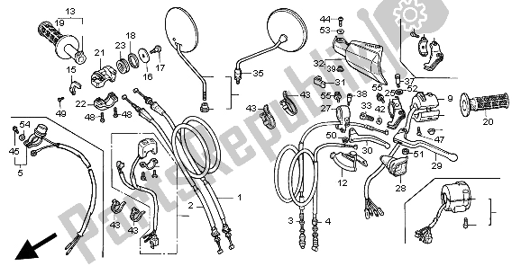 Tutte le parti per il Maniglia Leva E Interruttore E Cavo del Honda XR 600R 1995