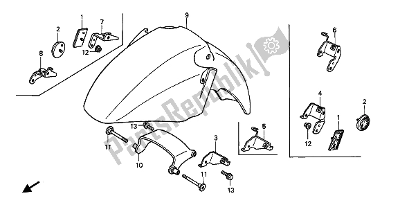 Tutte le parti per il Parafango Anteriore del Honda ST 1100 1993