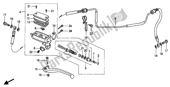 All parts for the Clutch Master Cylinder of the Honda CBR 1000F 1994