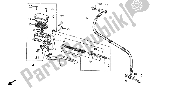 All parts for the Clutch Master Cylinder of the Honda ST 1100A 1995