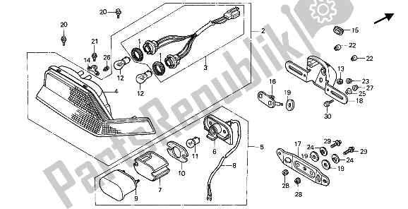 Todas las partes para Luz De La Cola de Honda VFR 750F 1986