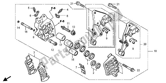 All parts for the R. Front Brake Caliper of the Honda GL 1800 2013