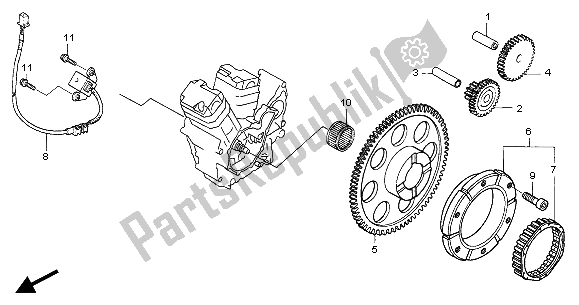 Todas las partes para Generador De Impulsos Y Embrague De Arranque de Honda NT 650V 2004