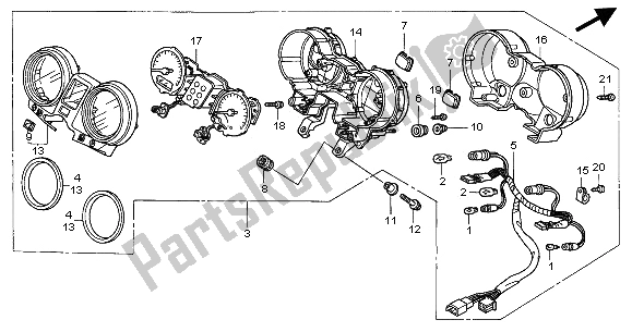 Tutte le parti per il Metro (mph) del Honda CB 900F Hornet 2002