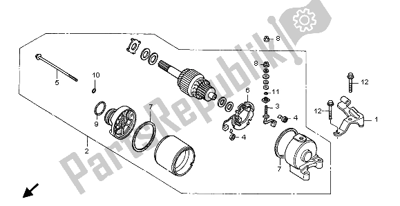 Tutte le parti per il Motore Di Avviamento del Honda CRF 250X 2007