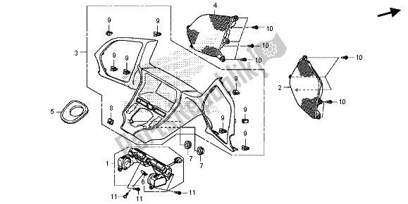 All parts for the Meter Panel of the Honda GL 1800B 2013