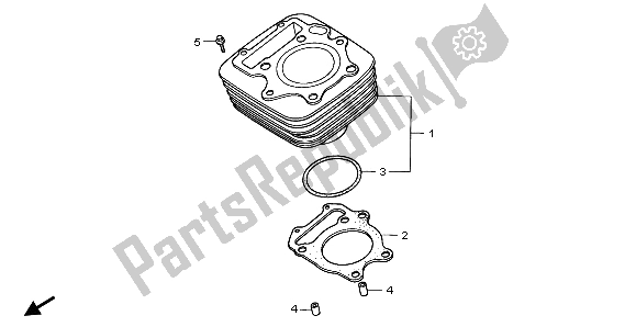 All parts for the Cylinder of the Honda TRX 300 EX Fourtrax 2000