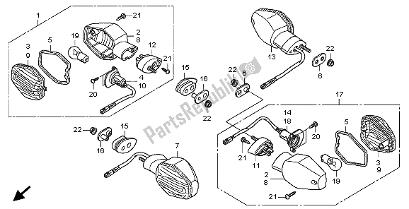 All parts for the Winker of the Honda CB 600F3A Hornet 2009