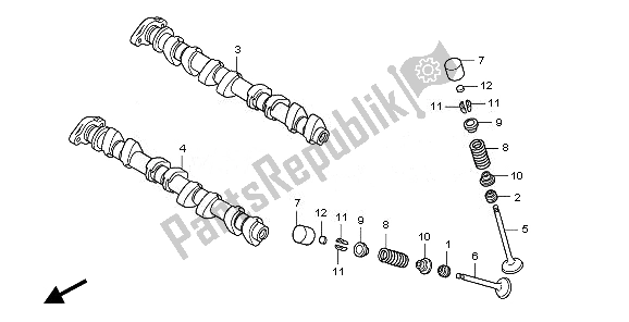 All parts for the Camshaft & Valve of the Honda CBF 1000 SA 2010