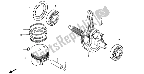 Tutte le parti per il Pistone E Albero Motore del Honda XR 600R 1987