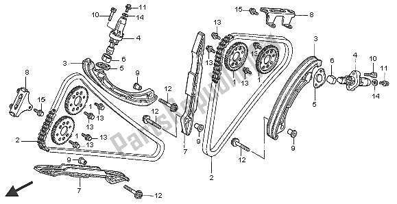 Alle onderdelen voor de Nokkenketting & Spanner van de Honda VTR 1000F 2005