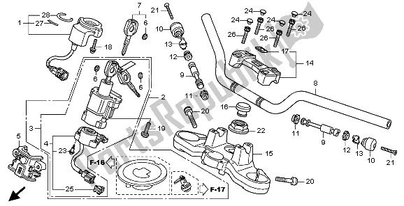 Tutte le parti per il Gestire Il Tubo E Il Ponte Superiore del Honda CB 1000 RA 2009