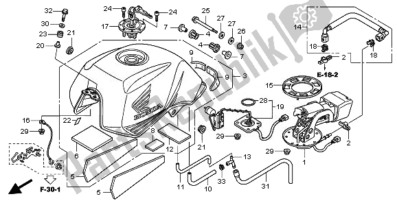 All parts for the Fuel Tank of the Honda CBF 600 NA 2008