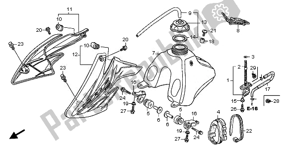 All parts for the Fuel Tank of the Honda CRF 70F 2010