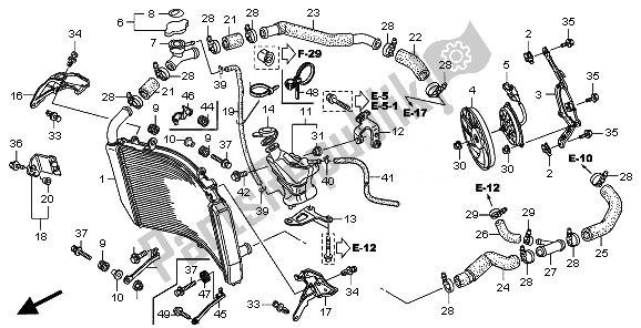 Alle onderdelen voor de Radiator van de Honda CBR 600 RA 2011