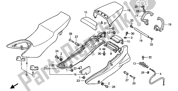 All parts for the Seat & Rear Cowl of the Honda VFR 750F 1993