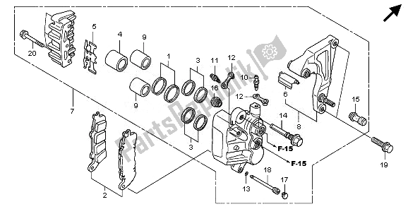 Todas las partes para Pinza De Freno Trasero de Honda GL 1800 2010