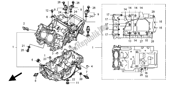 Toutes les pièces pour le Carter du Honda NC 700 XA 2012