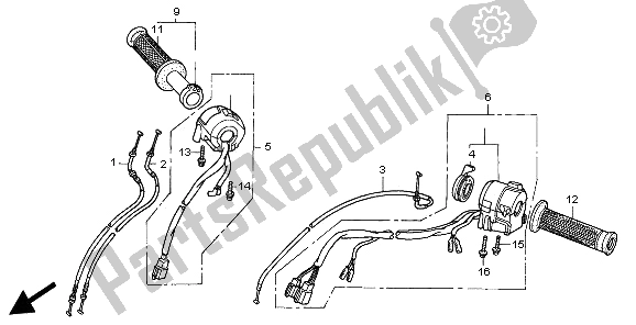 Tutte le parti per il Interruttore E Cavo del Honda VFR 750F 1997