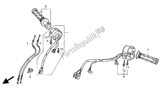 Todas las partes para Interruptor Y Cable de Honda VFR 800 2004