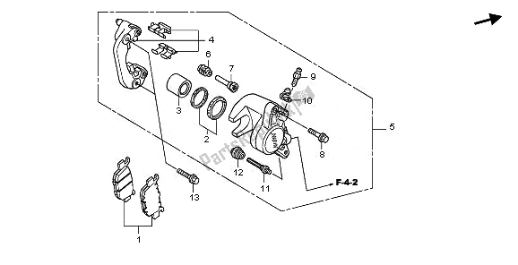 All parts for the Rear Brake Caliper of the Honda SH 150S 2011