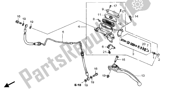 All parts for the Clutch Master Cylinder of the Honda CBR 1100 XX 2007