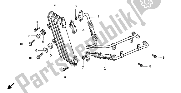 All parts for the Oil Cooler of the Honda XRV 750 Africa Twin 1998