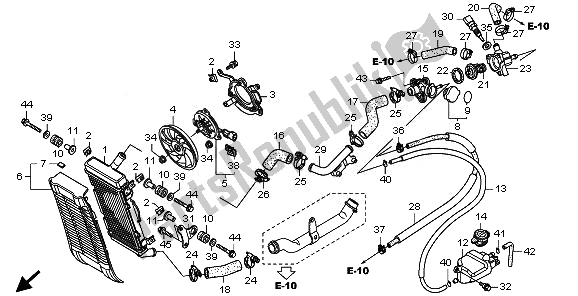 All parts for the Radiator of the Honda VT 1300 CX 2010