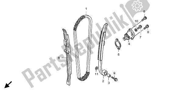 All parts for the Cam Chain & Tensioner of the Honda CRF 250X 2009