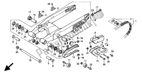 Todas las partes para Basculante de Honda CR 125R 1994