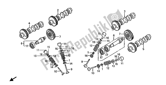 All parts for the Camshaft & Valve of the Honda ST 1100A 1993