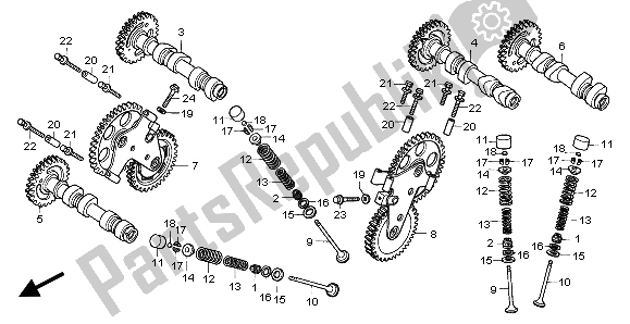 All parts for the Camshaft & Valve of the Honda VFR 800 FI 1998