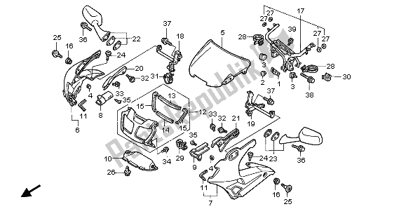 Tutte le parti per il Cappuccio del Honda VFR 750F 1996