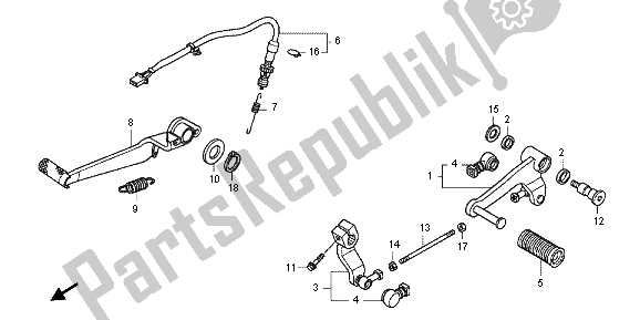 All parts for the Pedal of the Honda NC 700 XA 2013