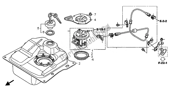 All parts for the Fuel Tank of the Honda NPS 50 2011