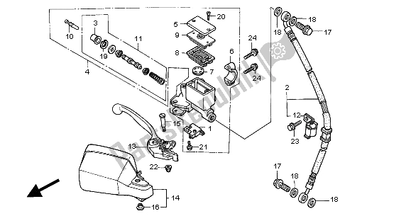 All parts for the Fr. Brake Master Cylinder of the Honda XL 1000V 2000