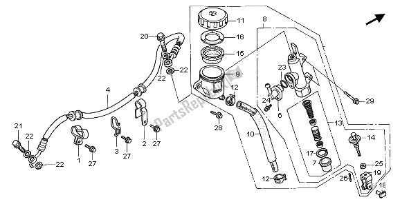 Tutte le parti per il Pompa Freno Posteriore del Honda CBR 1000F 1999