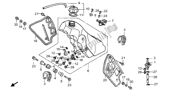 Todas las partes para Depósito De Combustible de Honda CR 500R 1997