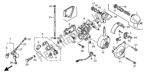 Todas as partes de Selecione A Alavanca do Honda TRX 500 FA Fourtrax Foreman 2002