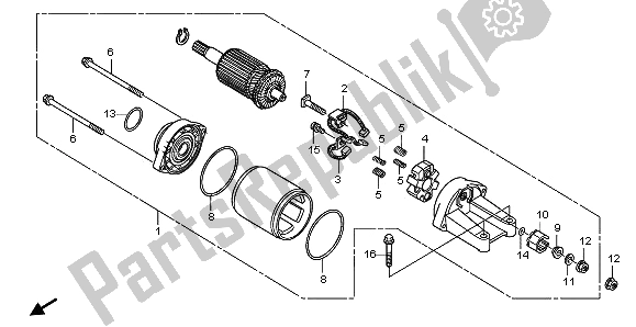 All parts for the Starting Motor of the Honda FJS 400A 2009