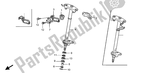 Tutte le parti per il Albero Dello Sterzo del Honda TRX 250 EX Sportrax 2002