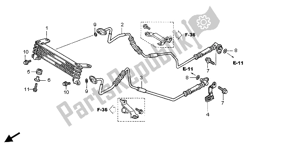 All parts for the Oil Cooler of the Honda VFR 800 2009