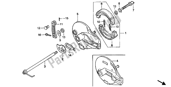 Tutte le parti per il Pannello Freno Posteriore del Honda XR 600R 1987