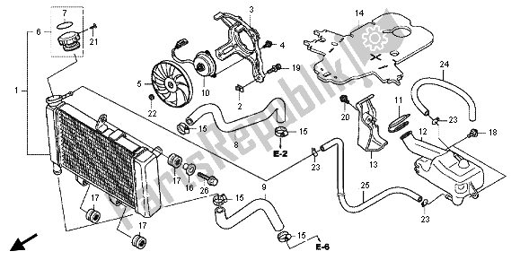 All parts for the Radiator of the Honda CBR 250 RA 2013