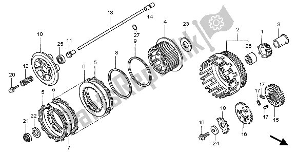 All parts for the Clutch of the Honda XL 1000V 2002