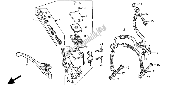 All parts for the Front Brake Master Cylinder of the Honda CB 600F Hornet 1998