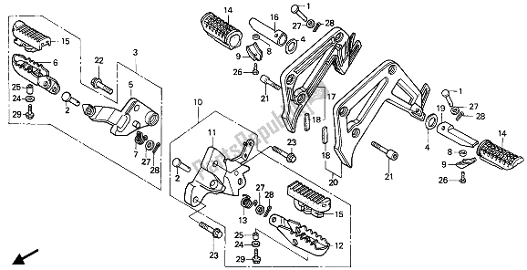 All parts for the Step of the Honda XRV 750 Africa Twin 1992