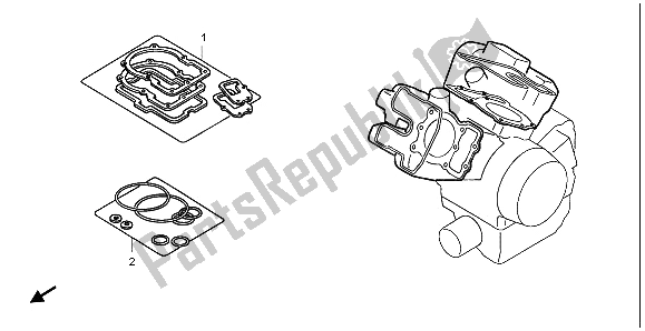 All parts for the Eop-1 Gasket Kit A of the Honda VT 750 DC 2002